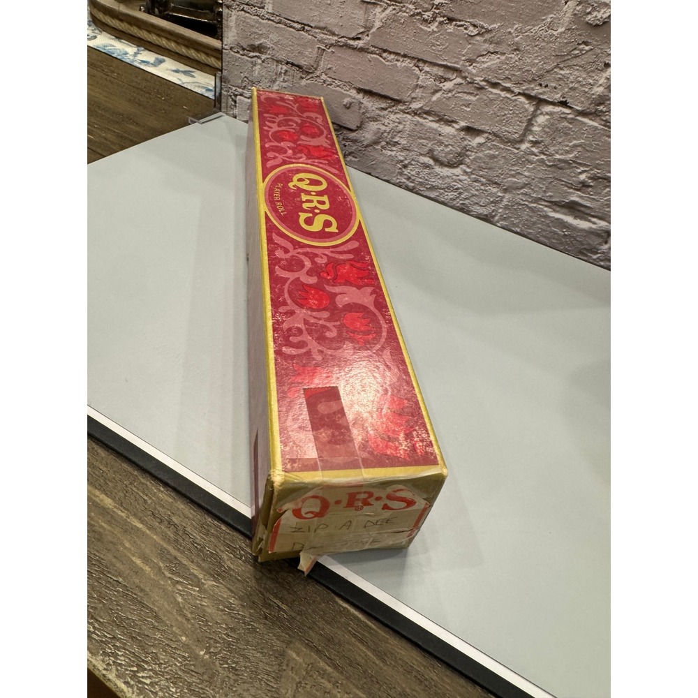 Vintage QRS Player Piano Roll Zip-A-Dee-Doo-Dah Word Roll Vocal Song w/ Box